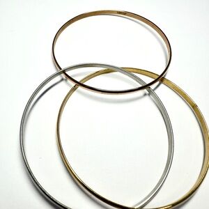 Elegant 18k Gold filled tri-tone intertwined bangles
